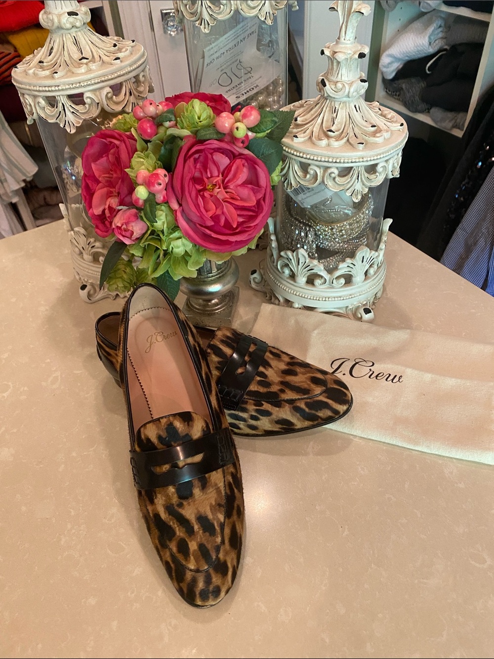 Jcrew calf hair loafers